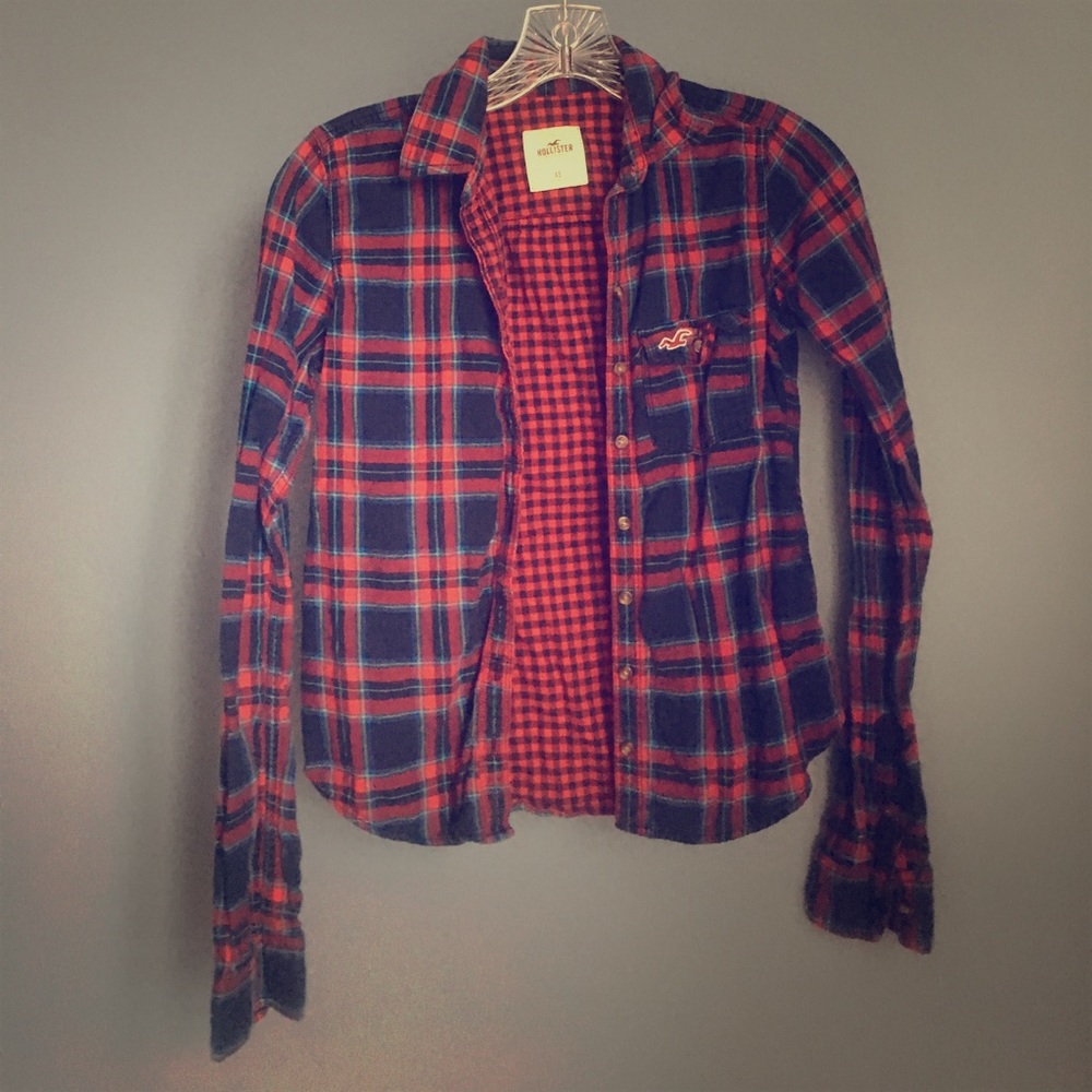Hollister plaid button down shirt